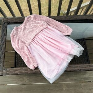 Crown & Ivy Kids Pink Textured Knit Sweater Dress Size Small